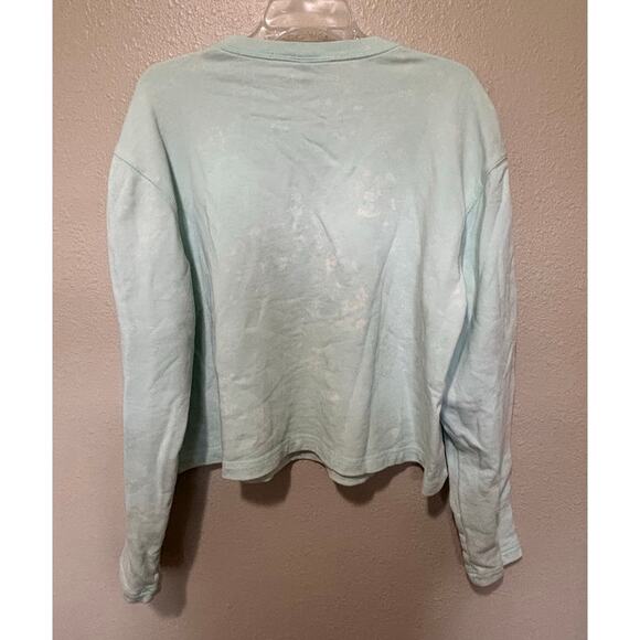 Cute! Women’s Mint Tie-Dye Look Green Nike Crop Cropped Sweatshirt, size 1X XXL - Picture 3 of 4